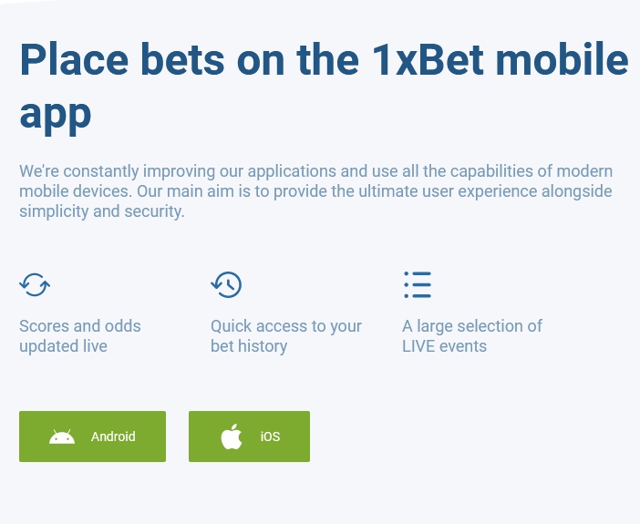 1xBet App - Baixar Apk para Android & iOS